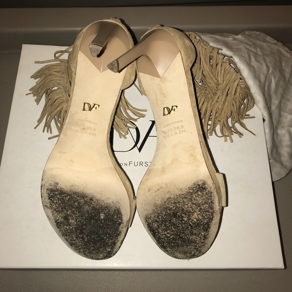 Diane Von Furstenberg Tan Suede Sandal Pumps - Picture 5 of 7
